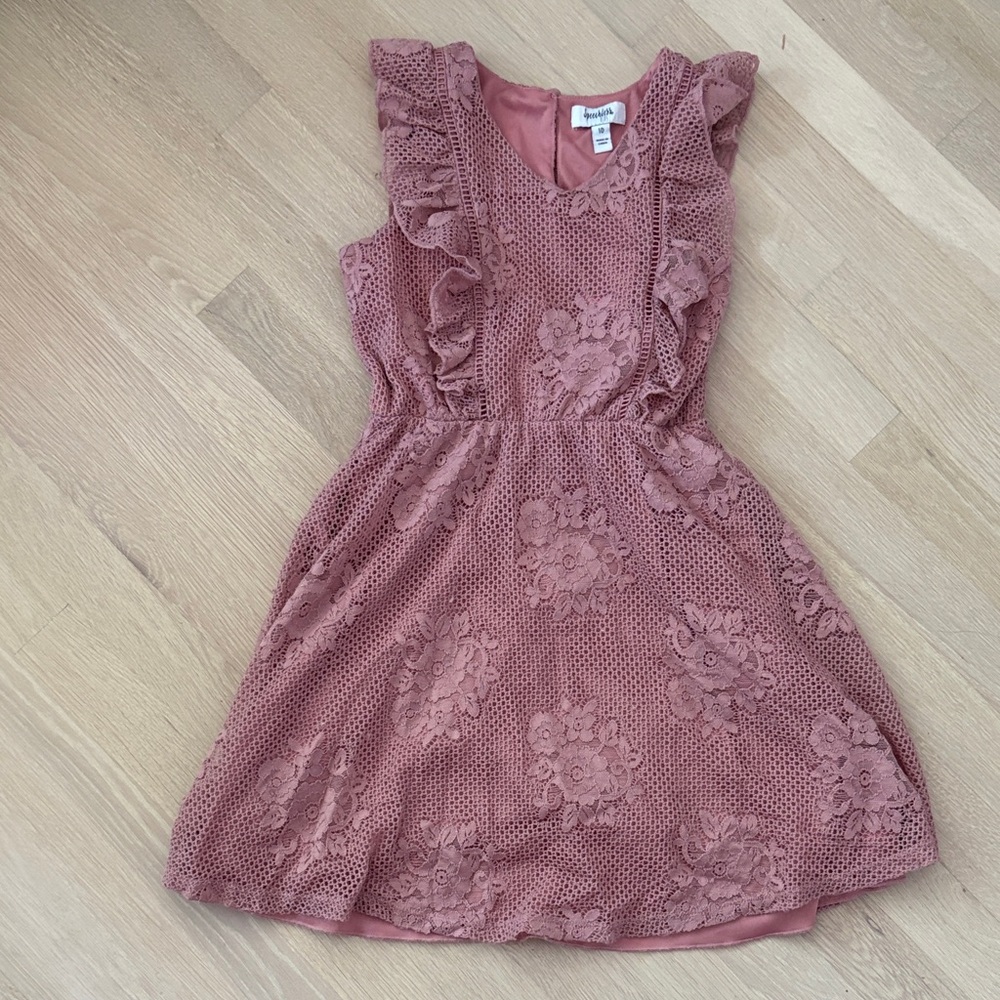 Speechless Kids Dress in Mauve Floral Lace